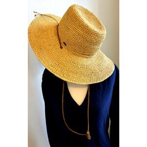 Scala Wide Brim Floppy Straw Hat Boho Coastal Grandma Resort Gardening Outdoor